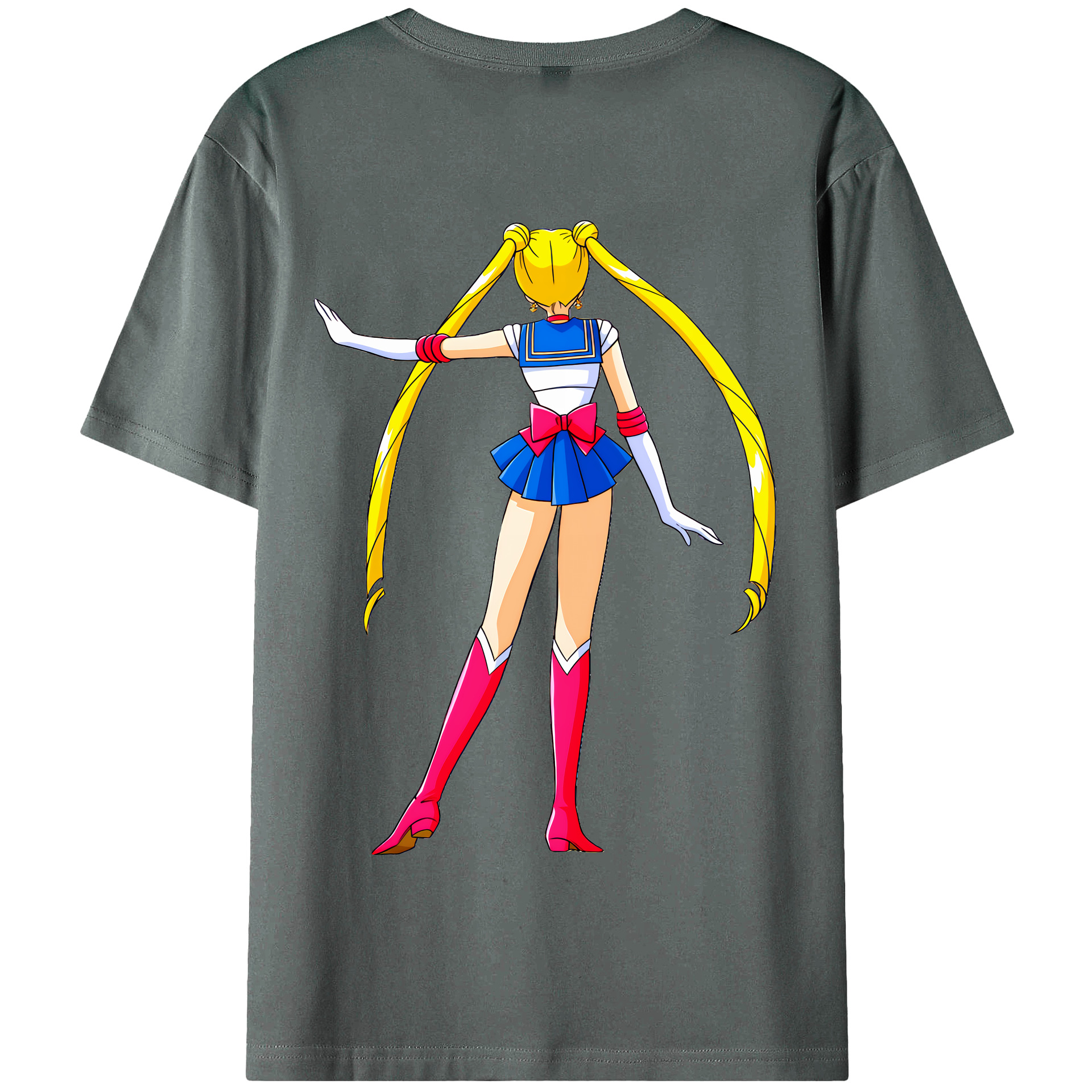 （画像用） 美少女戦士セーラームーン 月野 うさぎ つきの うさぎ Sailor Moon Tsukino Usagi 綿100％半袖Tシャツ（背面プリント）